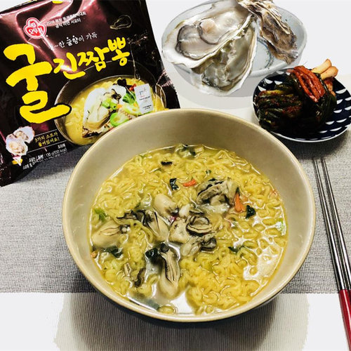 韩国不倒翁海蛎子方便面汤美味