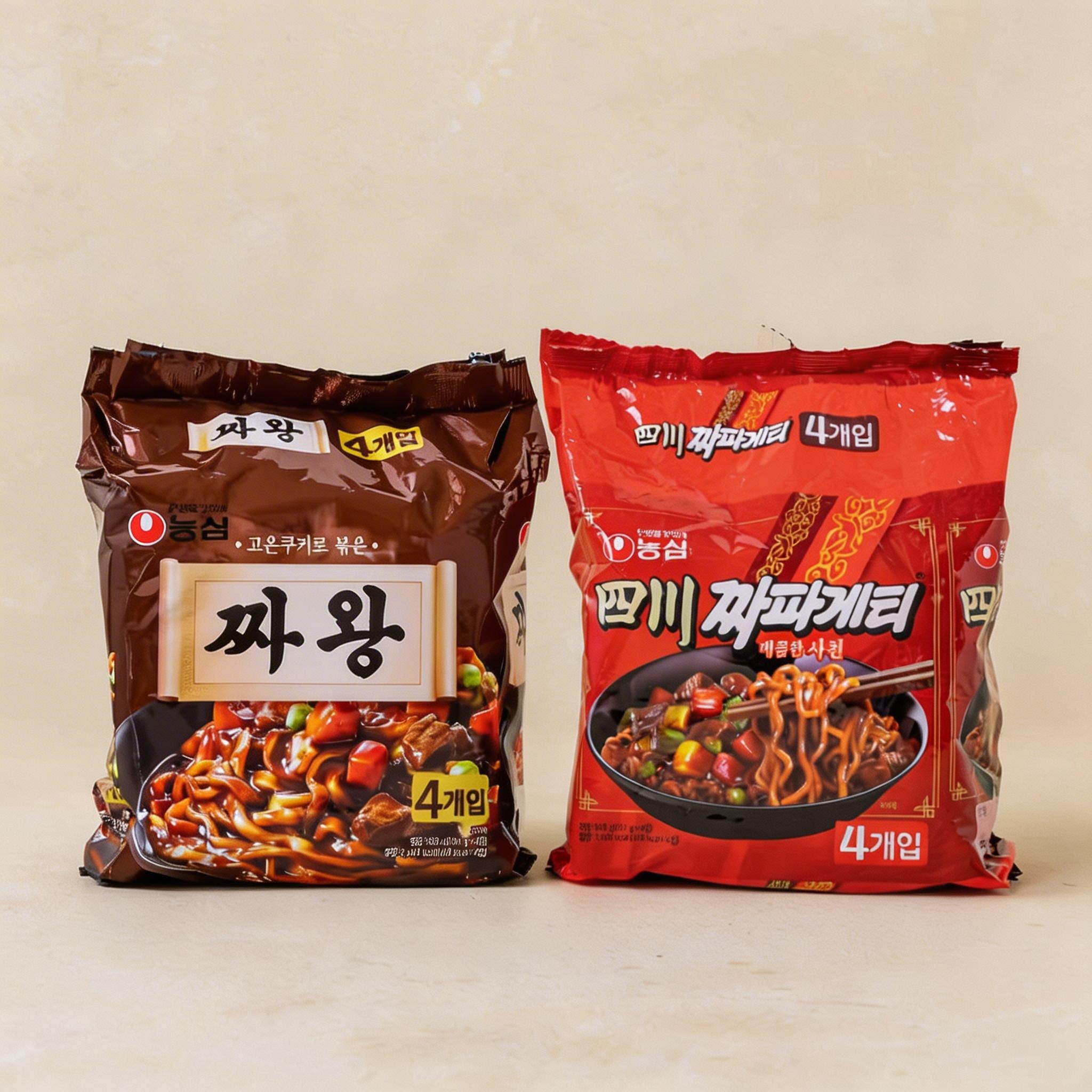 韩国进口零食农心四川炸酱面香辣劲道煮面宵夜137g*4韩式料理包邮