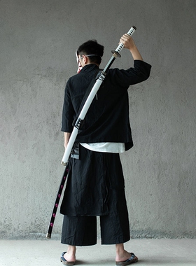 配件单刀背带死侍cos皮质武士道居合道挂腰带皮套刀可以背在后背