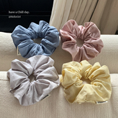 chill day 韩系淡奶油色发圈棉质纯色大肠圈百搭气质马尾头绳发饰