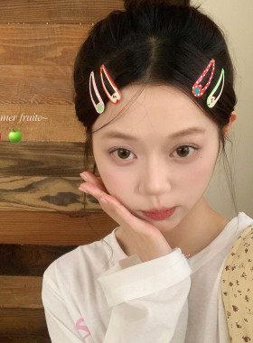清迈果味！4个装草莓苹果BB夹可爱少女心刘海夹发卡侧边夹子发饰