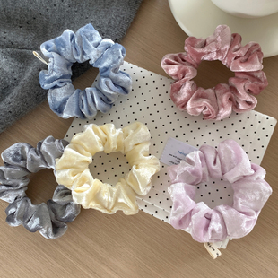 丝绒小肠圈发绳韩系百搭褶皱发绳大肠圈高弹力扎马尾头绳发饰春季