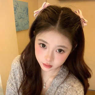 韩系高级感蝴蝶结女前额倒插梳碎发整理神器公主头盘发梳发夹头饰