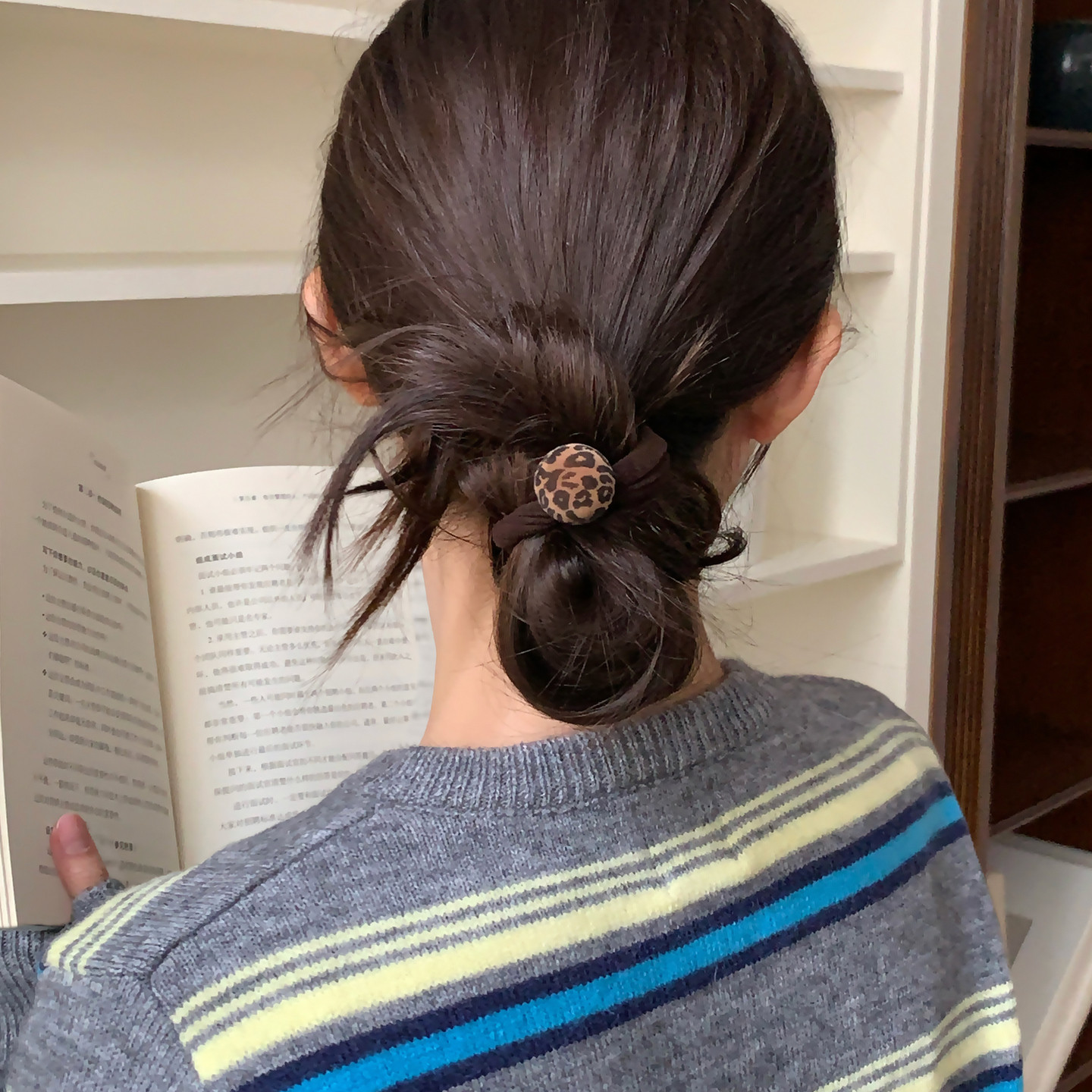 豹纹球球小熊发圈高弹耐用头绳皮筋韩系ins低马尾发绳皮套发饰新