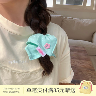 薄荷奶油~可爱小号波点方巾糖果色风车大肠圈迷你发圈发绳发饰品