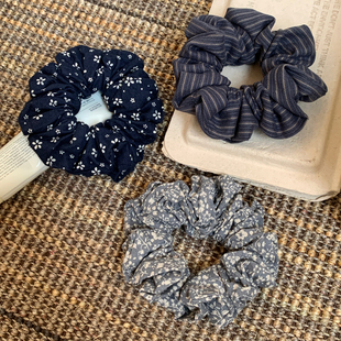 韩系复古素雅花朵发绳日常百搭大肠发圈女扎马尾头绳发饰2026新款