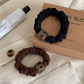 亚克力方块豹纹发圈基础百搭柔软小肠圈发绳扎发皮筋头绳咖色发饰