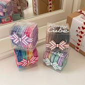 40条装 糖果彩色高弹力发绳基础百搭皮筋头绳便携盒装 收纳发饰品