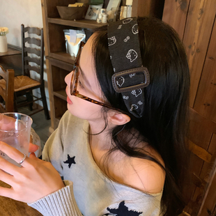 趣味猫咪发箍ins氛围感压发头箍韩系少女气质发卡发饰品新款秋冬