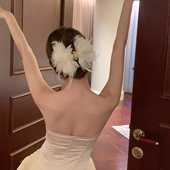 天鹅湖Princess 氛围感羽毛花朵抓夹发抓盘发鲨鱼夹发饰 Ballet