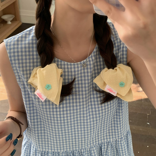 mini size！可爱波点发绳迷你小号方巾发圈大肠圈百搭少女感发饰