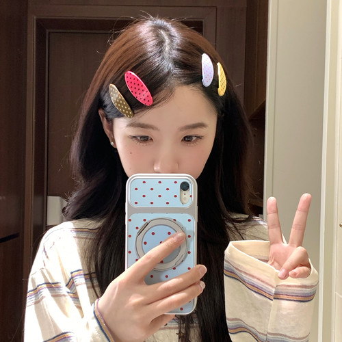 百搭彩色波点BB夹刘海夹韩系少女侧边夹子前额碎发夹发卡发饰新款