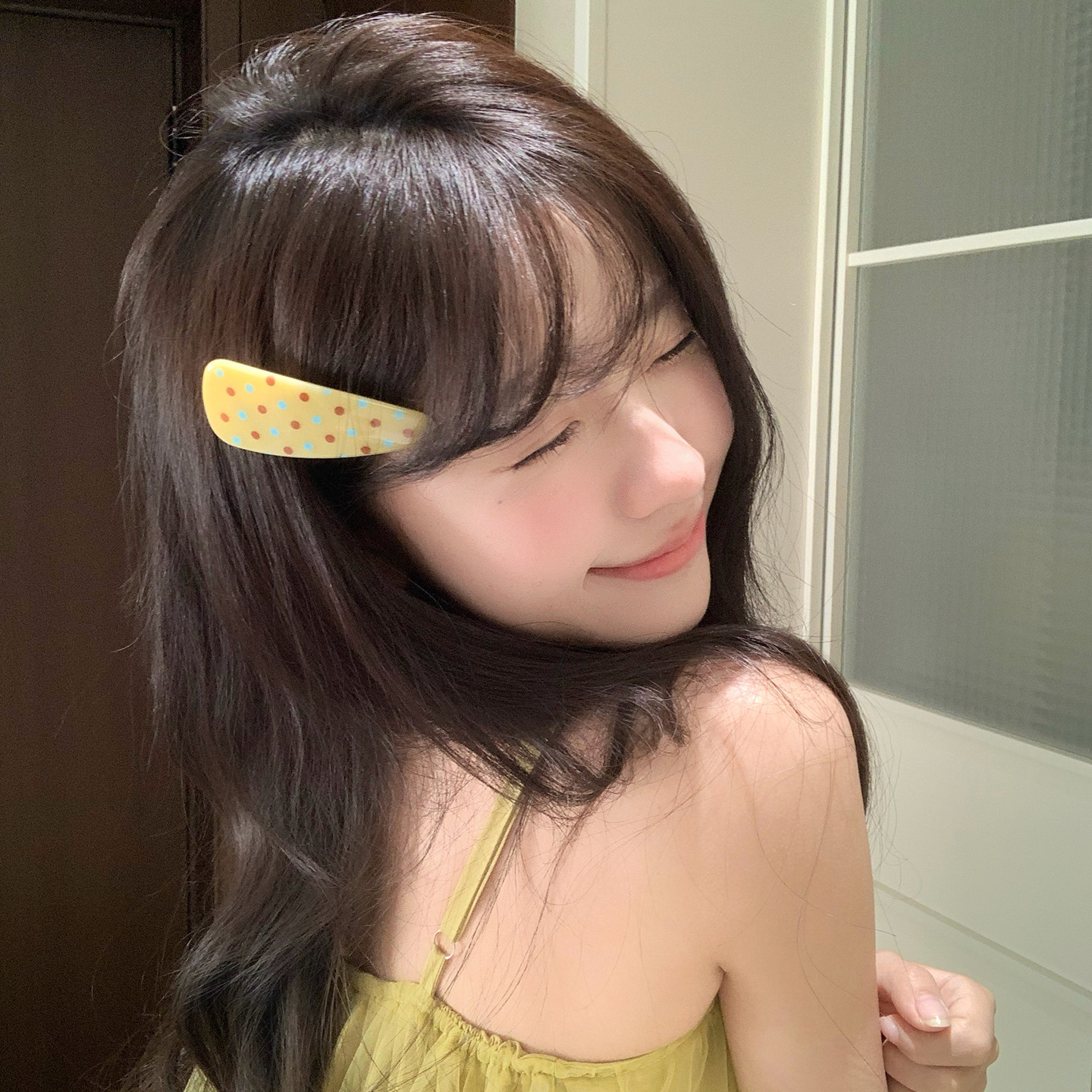 柠檬苏打~甜美撞色波点发夹大号刘海夹韩系少女发卡侧边夹子发饰