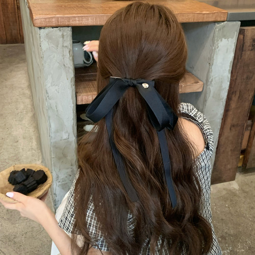 法式复古丝带蝴蝶结发夹后脑勺氛围感发卡飘带夹子2026新款发饰女