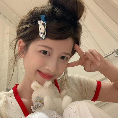 超闪！水钻小狗发夹满钻金属刘海夹化妆夹发卡百搭少女发饰头饰品