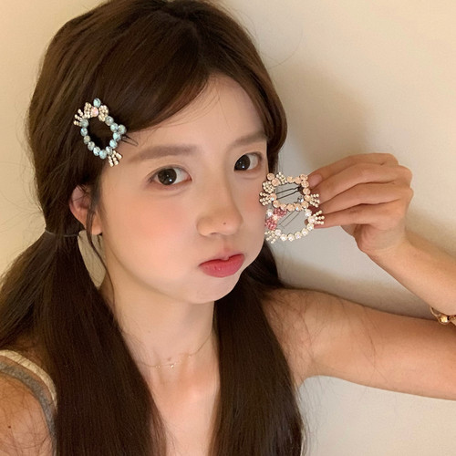 Kitty酱！超闪水钻蝴蝶结猫咪发夹精致少女感一字发卡碎发刘海夹