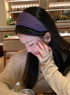 韩系莫兰迪色系褶皱发箍高级感宽边头箍压发发卡增高颅顶发饰2026