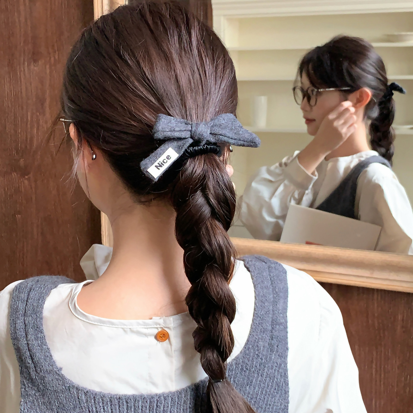 复古毛呢蝴蝶结发绳高级感半扎马尾头饰女秋冬丸子头发圈发饰新款,饰品/流行首饰/时尚饰品新,发饰,淘宝优惠券,粉丝福利购,淘宝优惠卷