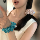 亮晶晶褶皱发圈梦幻氛围感发绳大肠圈扎发皮筋发饰头饰 细闪人鱼