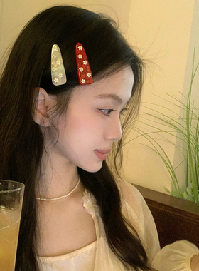 精致立体小花发夹鸭嘴夹质感醋酸碎发刘海夹侧边夹发卡高级感发饰