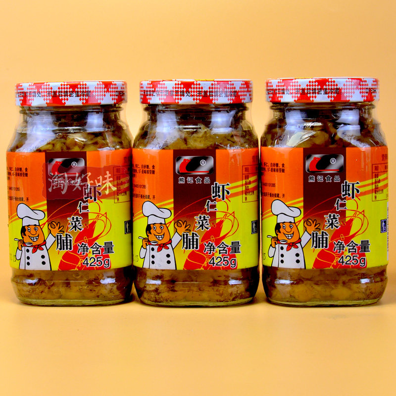 425g大瓶熊记虾仁菜脯舌尖熊萝卜干潮汕特产百搭下饭菜酱菜咸香