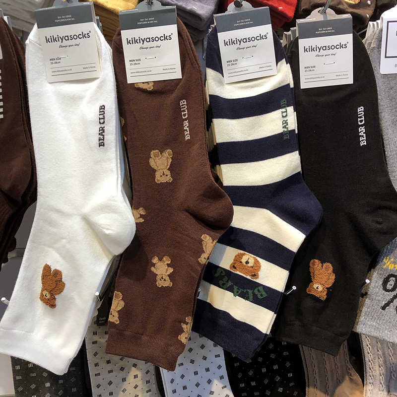 KIKIYA男袜东大门新款小熊男袜