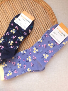 韩国kikiyasocks东大门26春季新款袜子法式小碎花女士中筒袜1277