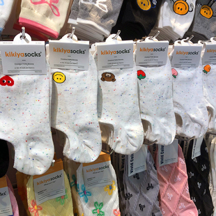 船袜女韩国kikiya春夏新款 小水果防脱隐形袜浅口彩点薄棉短袜1205