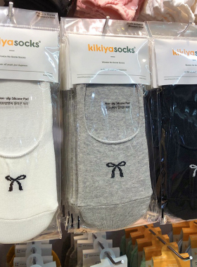 韩国kikiya春夏新款船袜蝴蝶结女生防脱隐形袜子薄棉短袜套1208