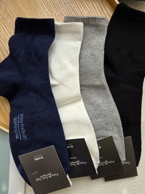 韩国进口男袜东大门新款纯色百搭中筒棉袜商务休闲袜子2134