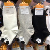 kikiyasocks韩国进口可爱女生卡通棉袜小熊日系纯色中筒女1200