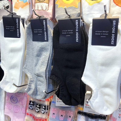 韩国男士船袜EMPOLE夏季镂空网面透气薄棉袜纯色商务休闲隐形6044