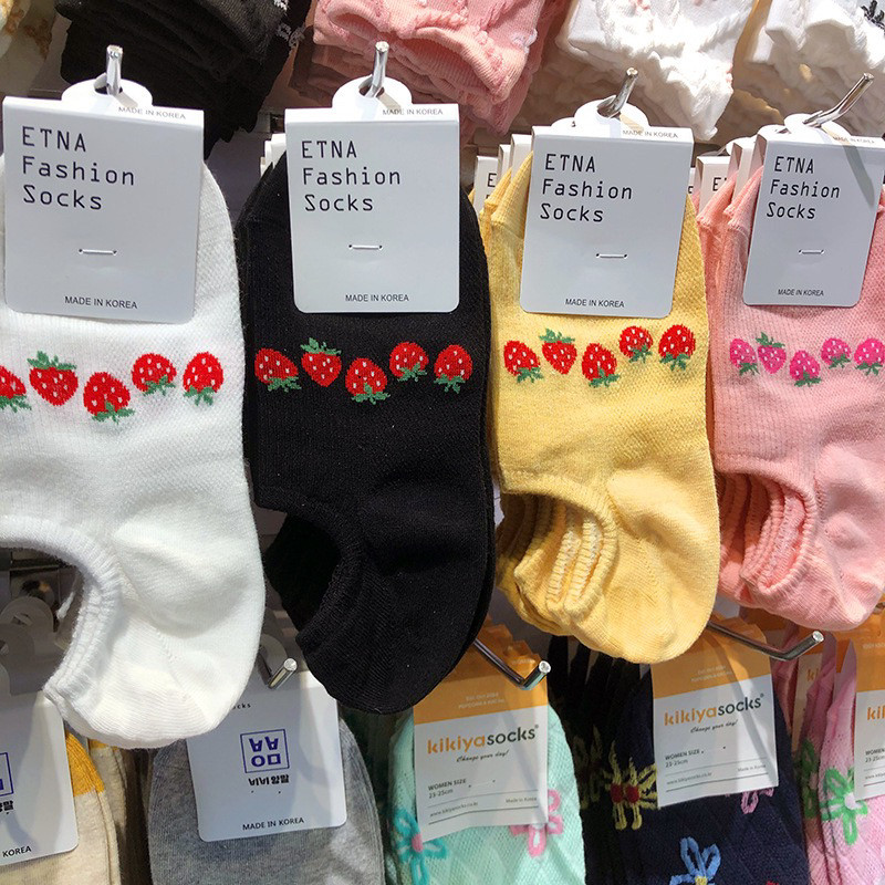 韩国进口ETNA船袜水果草莓女生隐形袜多巴胺少女袜防脱薄棉袜3117