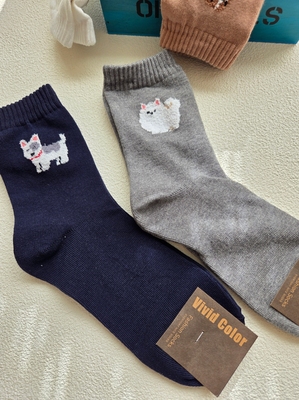 韩国进口女袜vivid新款可爱卡通动物百搭少女袜秋冬新款袜子5201