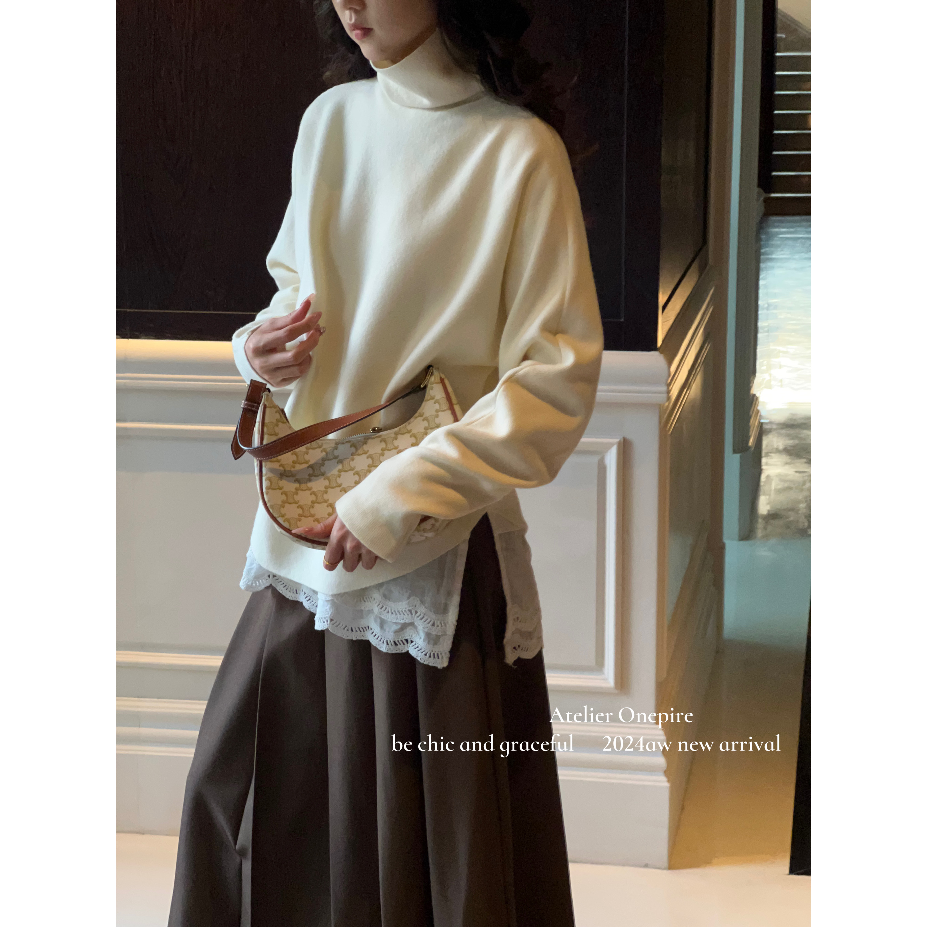 复古百搭老钱风蝙蝠袖针织