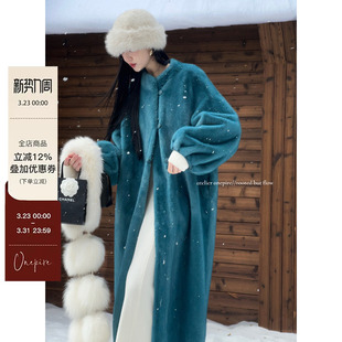 冰川之恋 Atelier 重工定染重工皮毛一体仿水貂毛大衣 现货