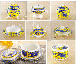 高档佛跳墙燕窝炖盅蜡烛加热带盖位上盅陶瓷御用养生煲中式宫廷风