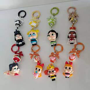 女王哭娃系列手机链萌粒diy配件可爱公仔钥匙链挂件潮玩摆件