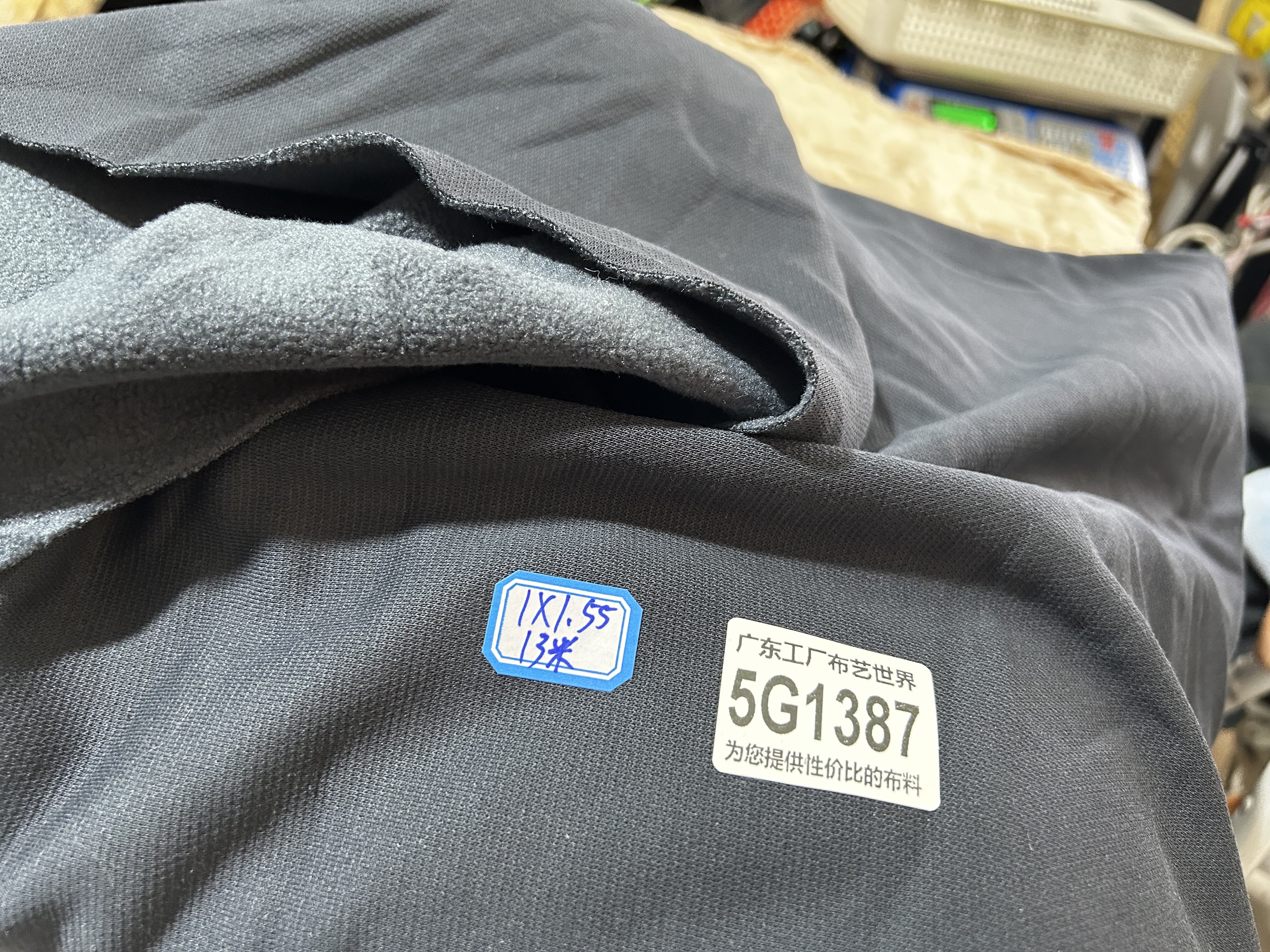 一米1.1斤30元包邮5G1387宽1.55德永家品牌棉面针织摇粒绒一体绒