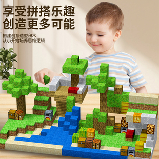 我 男孩生日礼物 世界磁力方块积木磁吸磁铁磁性玩具儿童益智拼装