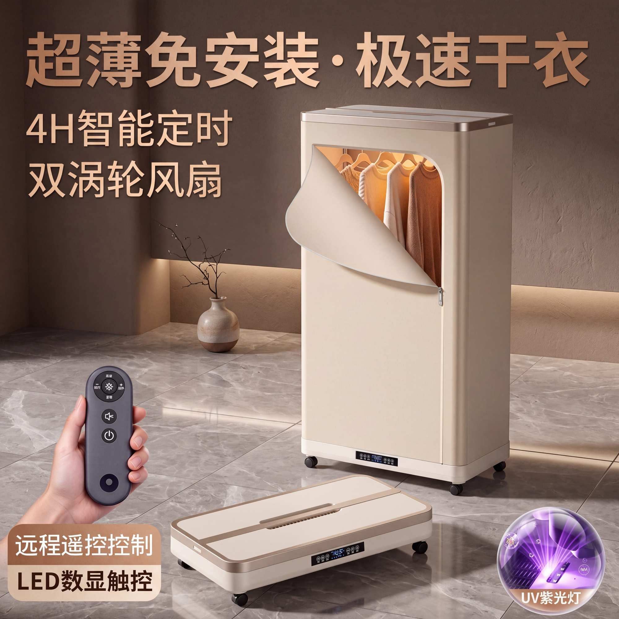 2026新款可折叠免安装干衣机家用烘干机大功率杀菌衣服小型大容量
