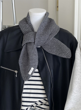 韩国代购同款围巾毛线短款小围脖粗针绕一圈女保暖秋冬季慵懒学生