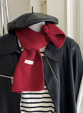 出口韩国  短款交叉款懒人围巾韩系百搭针织细腻柔软护颈围脖保暖