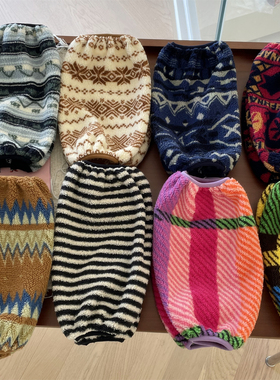 费尔岛印花摇粒绒袖套成人保暖衣服保护袖子防脏防污套袖女士学生