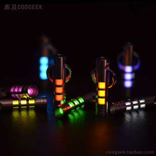 荧光夜光挂件氚灯 DEC氚气灯钥匙扣 库及 氚气管自发光钛合金吊坠