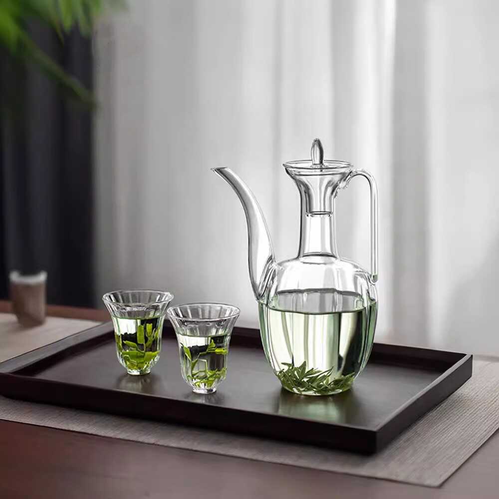 耐高温泡茶壶玻璃贵妃壶茶壶宋代绿茶专用泡茶器仿宋执壶中式茶具