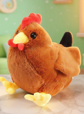 可爱仿真大公鸡公仔毛绒玩具母鸡玩偶布娃娃小鸡男女生日礼物儿童