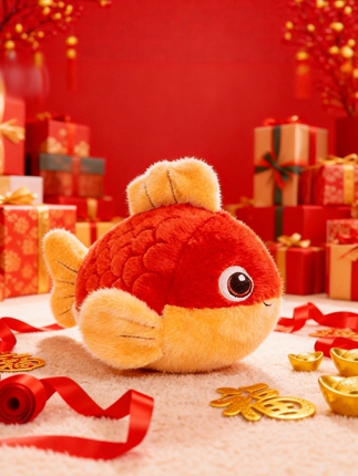 Koi Fish Plush Toy Pillow, New Year's Gift, Children's Decorative Hanging Ornament, Stuffed Doll