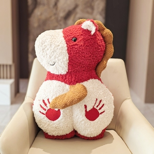 拍马屁小马玩偶马年吉祥物抱枕公仔年会礼品送员工搞怪新年礼物