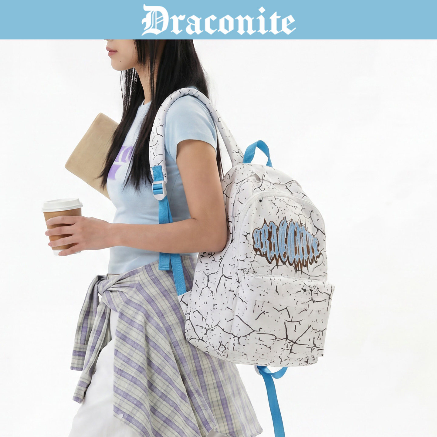 DRACONITE双肩包美式高街小众高中生书包女大学生旅游初中背包男